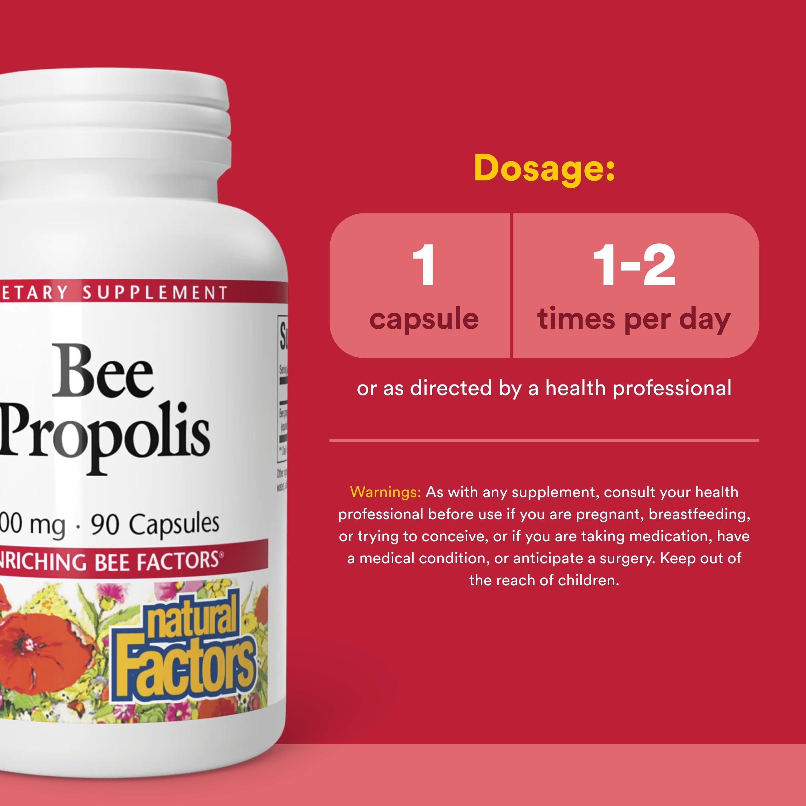 Amazon.com: Natural Factors, Bee Propolis Extract 500 mg, Supports