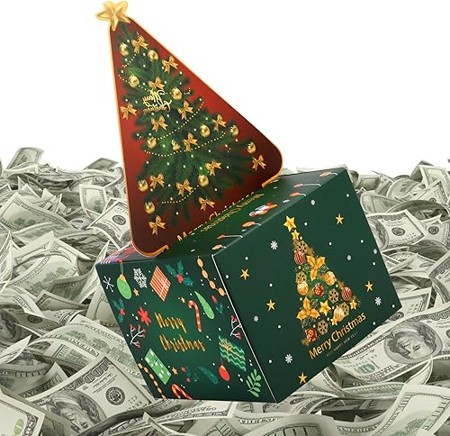 Miniatura 4 de Caja de dinero para árbol de Navidad para regalo en efectivo, divertida caja de dinero para mujeres y hombres, sorpresa, novedosa caja de dinero de