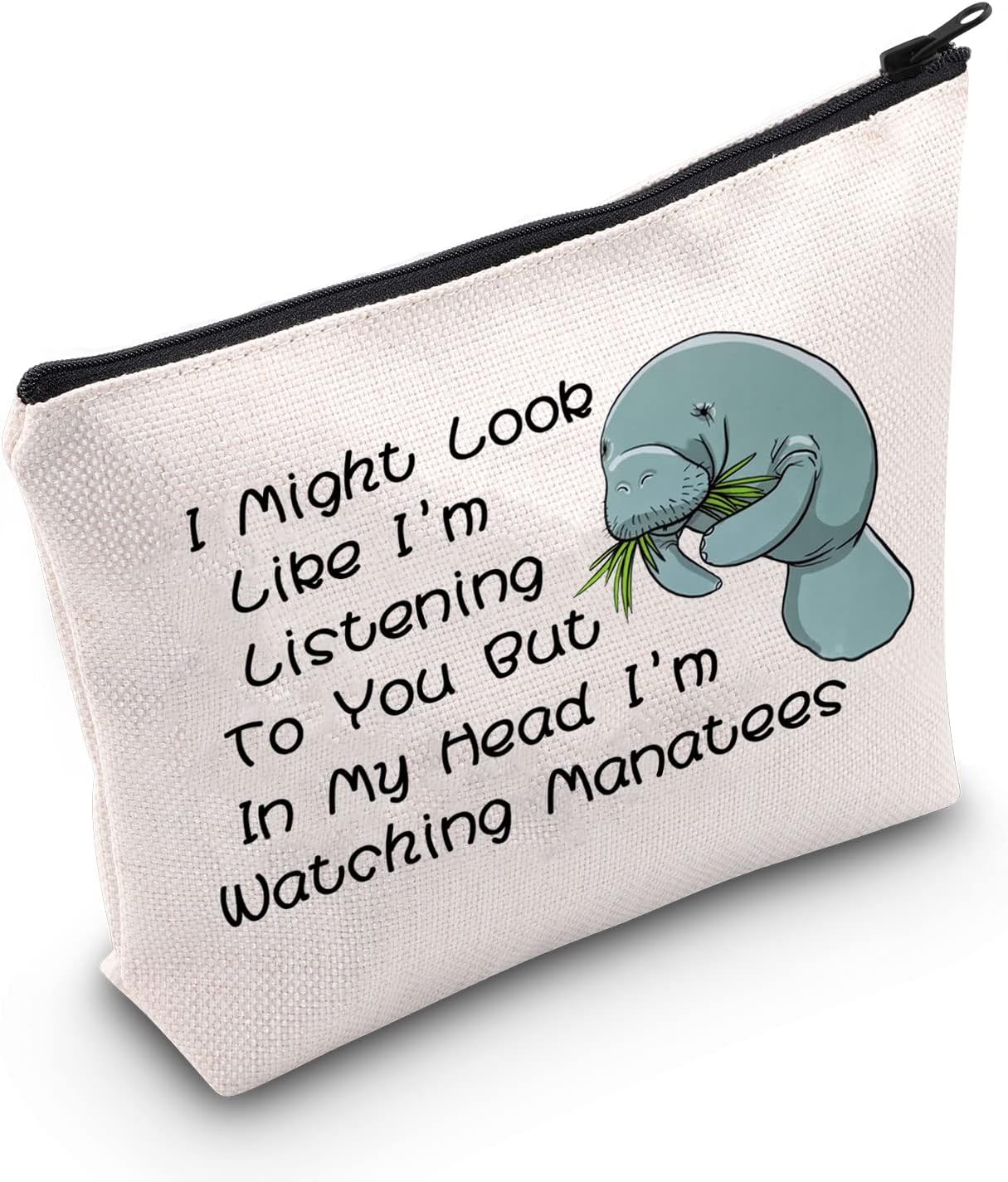 Manatee Cosmetic Bag Manatee Lover Gifts Sea Animal Gift Sea Cow Gift (I Might Look UK)