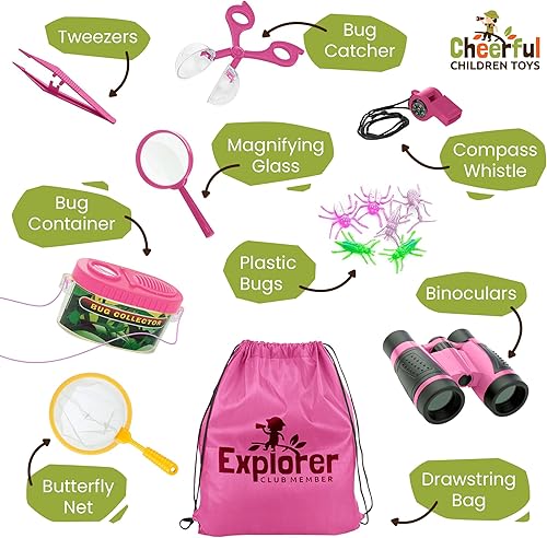 Miniatura 3 de Kit de captura de insectos de alta calidad, kit de explorador de 19 piezas, kit de aventura para niños de 3 a 7 años, incluye chaleco de safari,