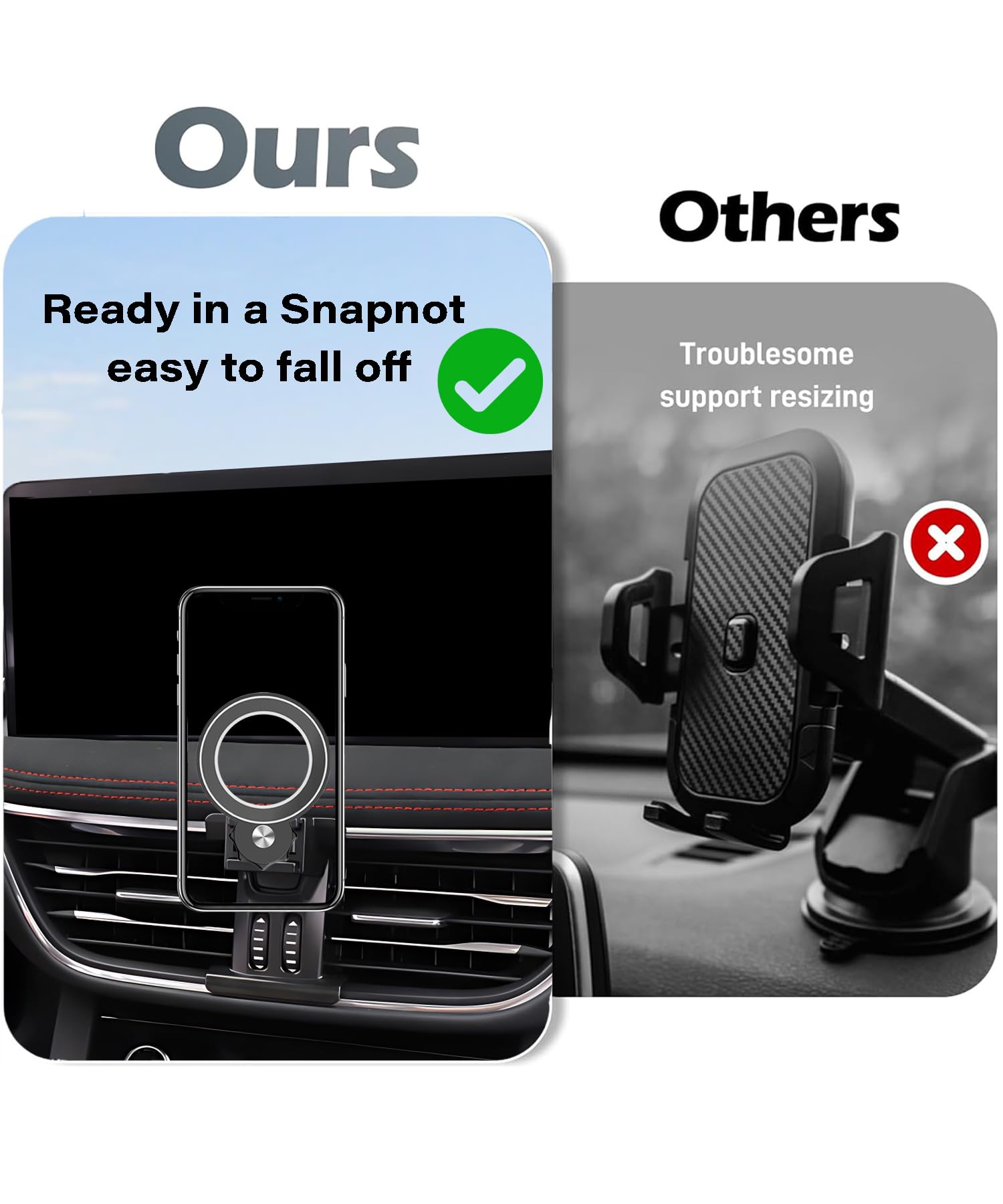 Samochodowy uchwyt na telefon do Ford Escape 2020-2024 Escape Hybrid akcesoria kompatybilne z MagSafe bez użycia rąk, obrót o 360 stopni, regulowany uchwyt na telefon komórkowy, nie