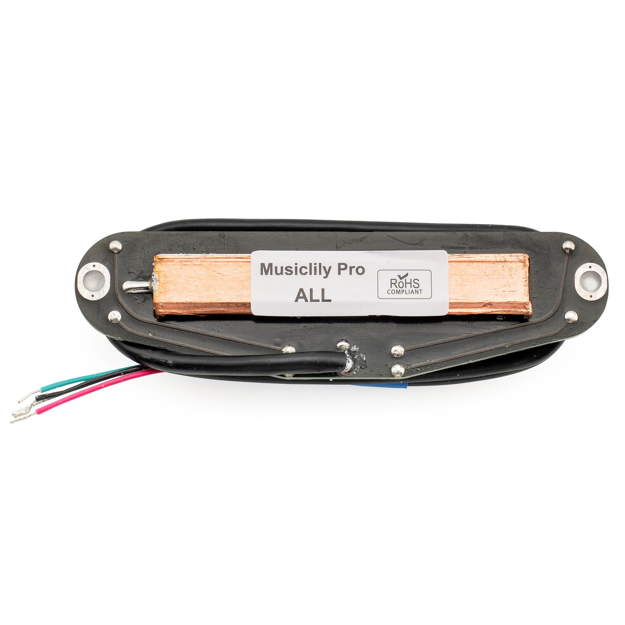 Musiclily Pro ST-DPMC Ceramic Dual Single Coil Sized Humbucker Pickup 9.2K for Strat Style Electric Guitar White Body Chrome Rail - Image 4
