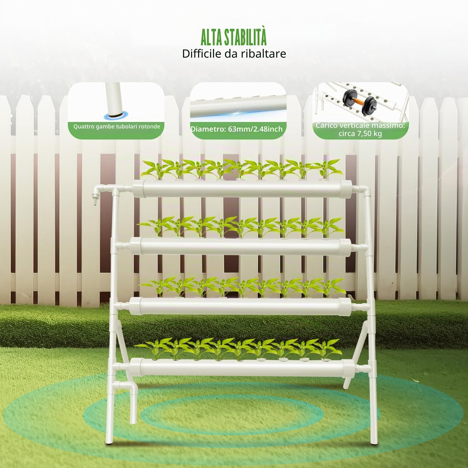 Hydroponic Grow Kit da giardino sistema idroponico con pompa dell'acqua per ortaggi e impianti idroponici, set per piante da giardino, strumento per la coltivazione idroponica, sistema di coltivazione