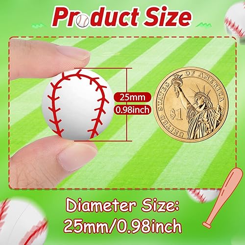 Miniatura 2 de Deekin 200 pelotas hinchables de béisbol a granel, mini pelotas de béisbol de goma, pelotas rebotantes, recuerdos de fiesta deportiva para niños