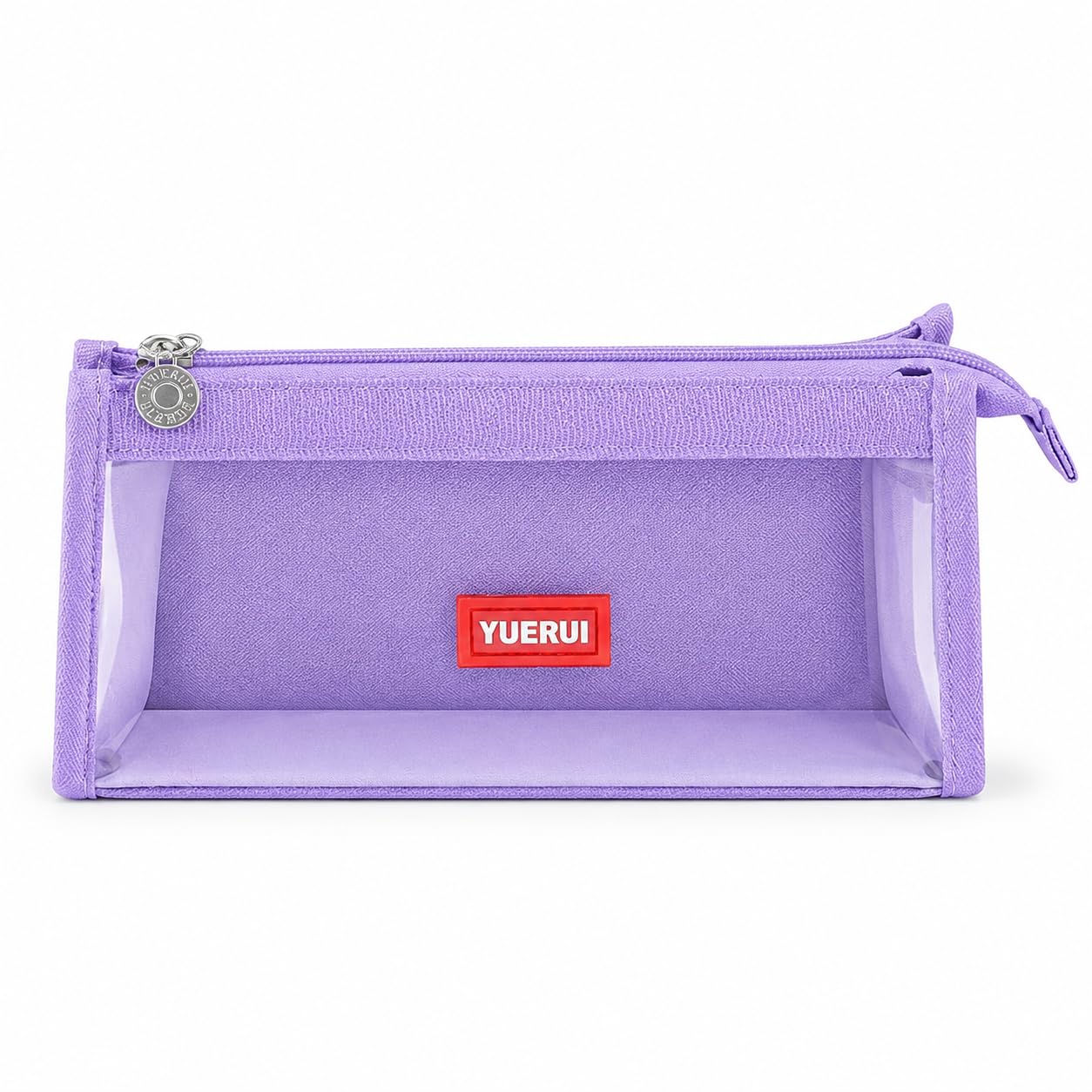 GZCYMY Large Capacity Pencil Case, Double-Sided Clear Portable(Purple)