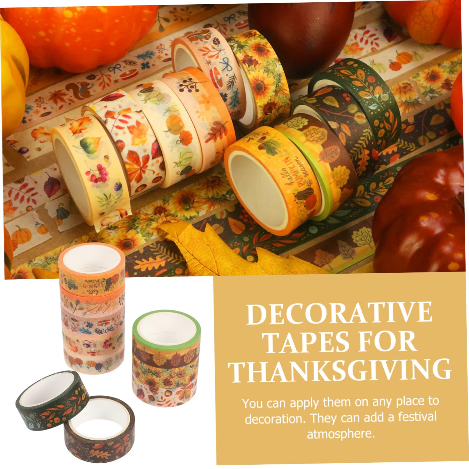 TEHAUX 50rollen Teiliges Washi Tape Mit Herbstmotiven Dekorative Klebebänder Für Scrapbooking Und Journale Zu Thanksgiving Mit Ahornblättern Kürbissen Und Sonnenblumen