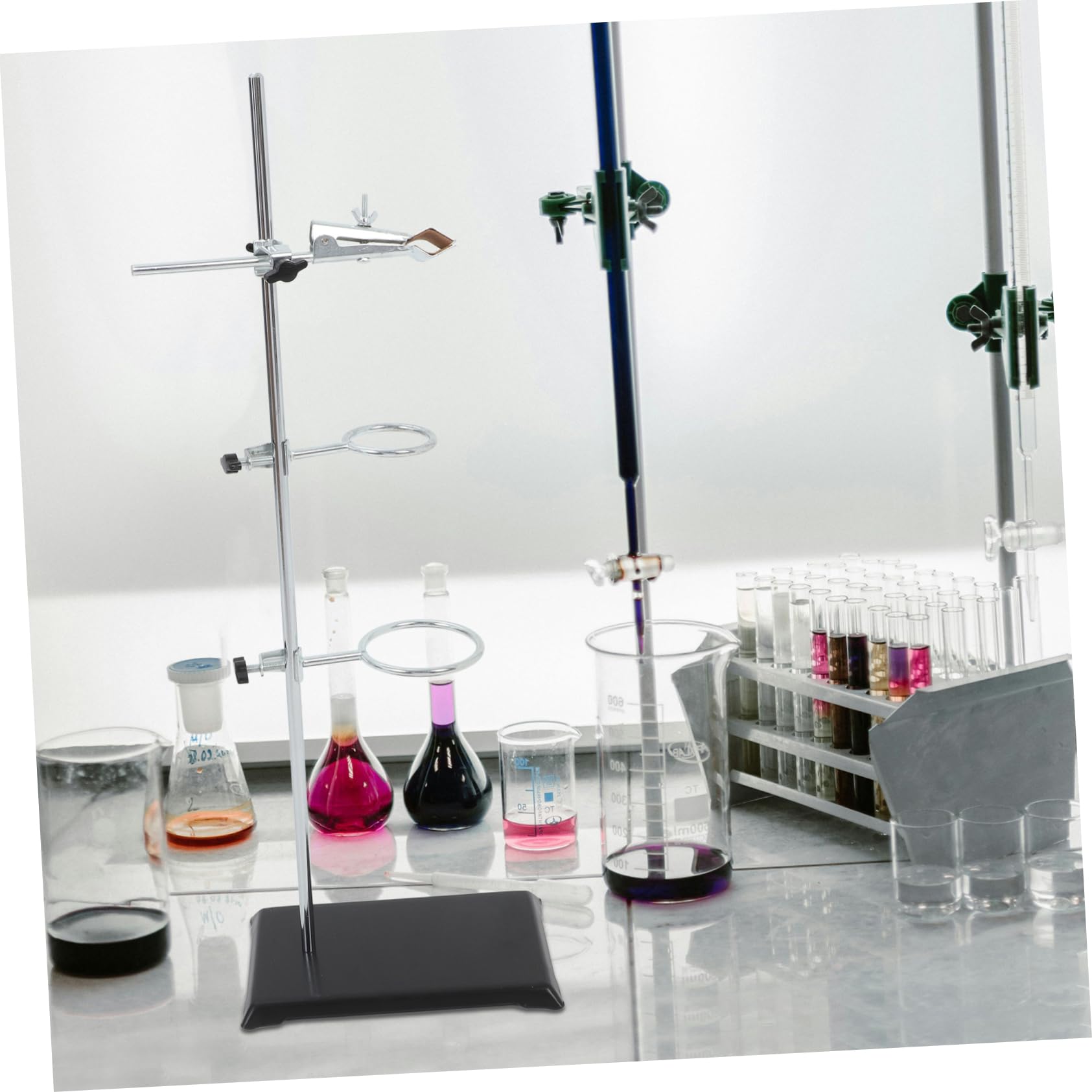 Laborständer Aus Edelstahl Und Eisen Ringklemme Und Tischstativ Mit Klemmen Für Chemie-labor Reagenzglashalter Und Trichterhalter Für Laborstativ Und Klemmenset