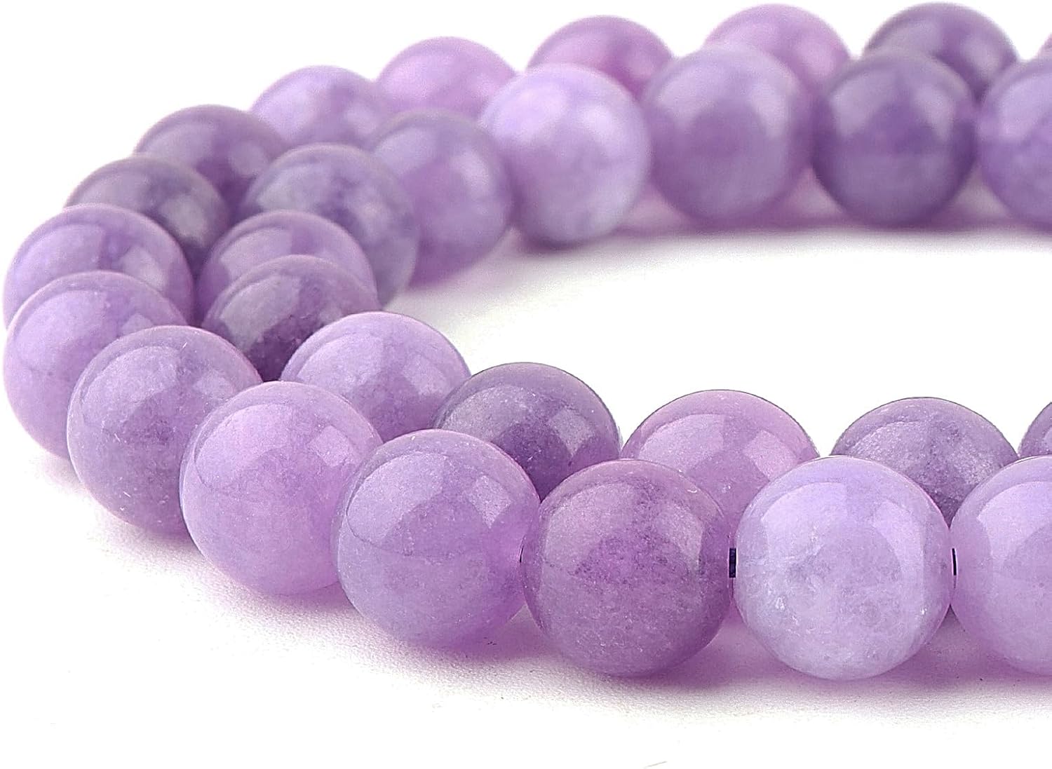 Natural Stone Beads Gemstone Beads for Jewelry Making - Crystal Beads for Bracelets, 8mm Beads Round Loose Beads(44-47pcs, 8mm, Lilac Jasper)
