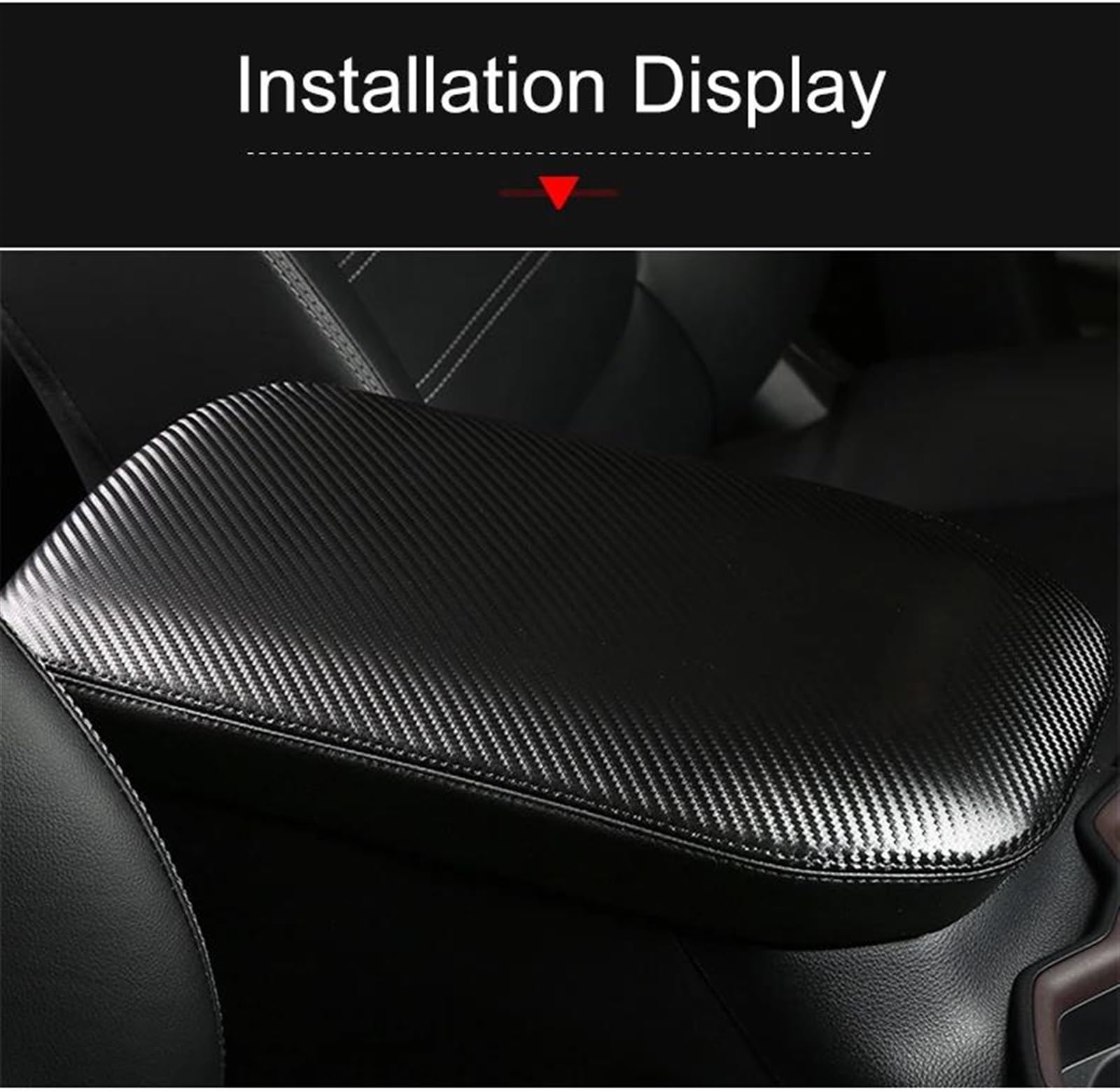 Custodia per bracciolo in pelle per RAV4 XA50 2019-2022 (fibra di carbonio)