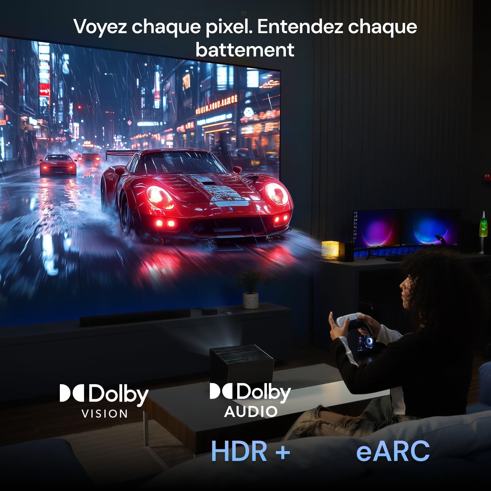 Valerion AWOL Câble HDMI 2.1 Ultra Haut Débit 2 m, Certifié 48 Gbit/s, 8K@60Hz, 4K@120Hz, HDR Dynamique, ALLM/VRR Gaming, Connecteurs Plaqués Or 24K, Compatible PS5, Xbox, PC, TV et Projecteur