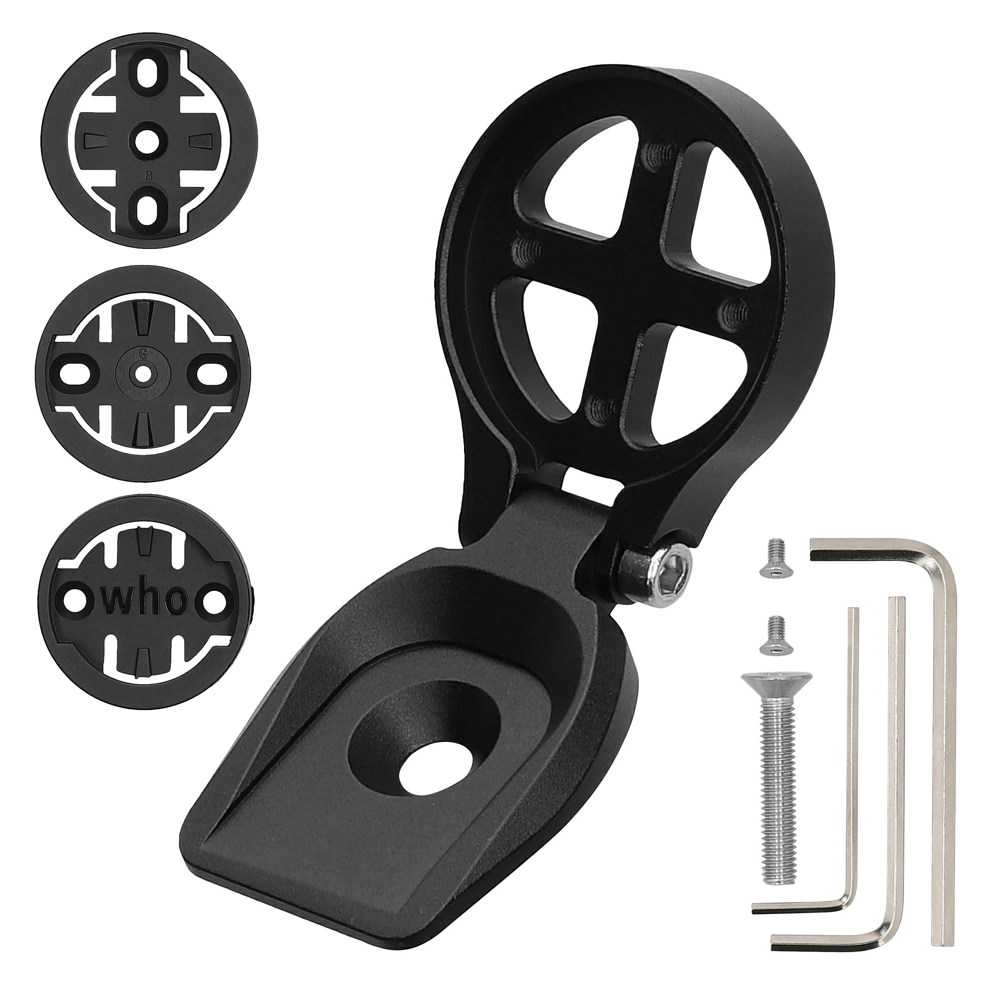 kwmobile Mocowanie kompatybilne z Garmin Edge/Bryton Rider/Wahoo Mount - Uchwyt rowerowy - Uchwyt rowerowy do przedniego mocowania rowerowego komputera - Czarny