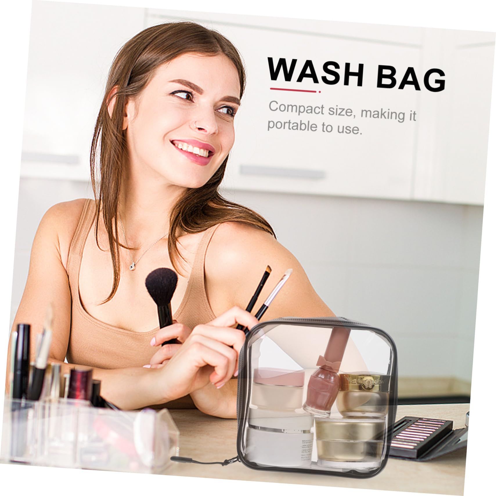Housoutil 8 Piezas Bolso de Cosméticos Bolsa de Maquillaje de Viaje Bolsa de Aseo Organizador de Bolsos para Bolso de Mano Bolsa de Maquillaje Transparente Bolsas de Maquillaje