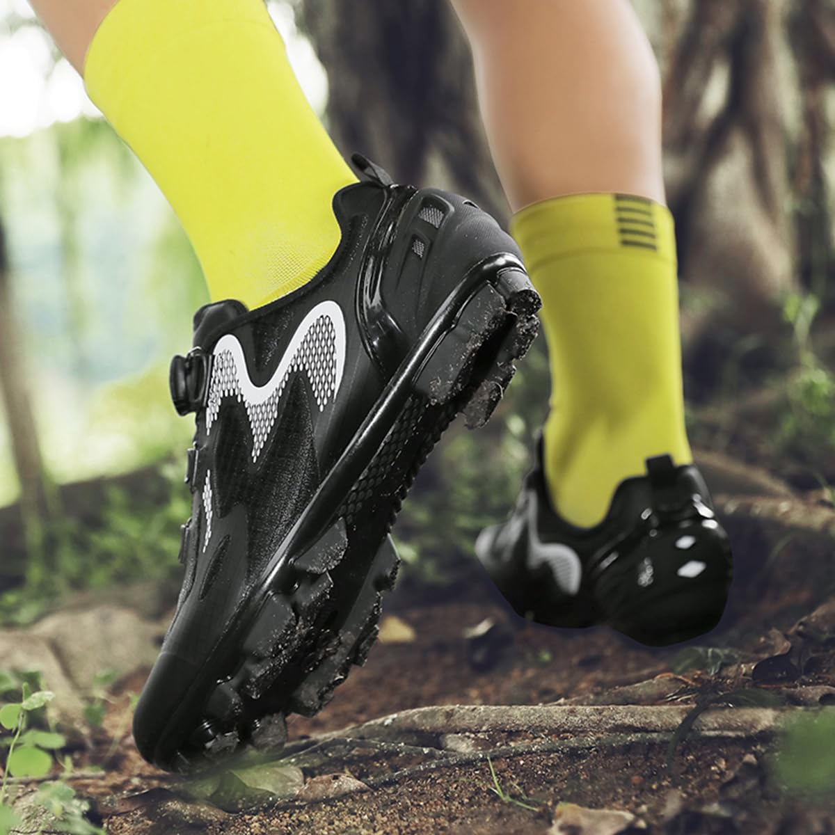Zapatos Bicicleta de Montaña Hombre Mujer, Zapatillas de Ciclismo de Carretera Compatible con SPD Pedales 2 Tornillos con Calas para Deportes al Aire Libre