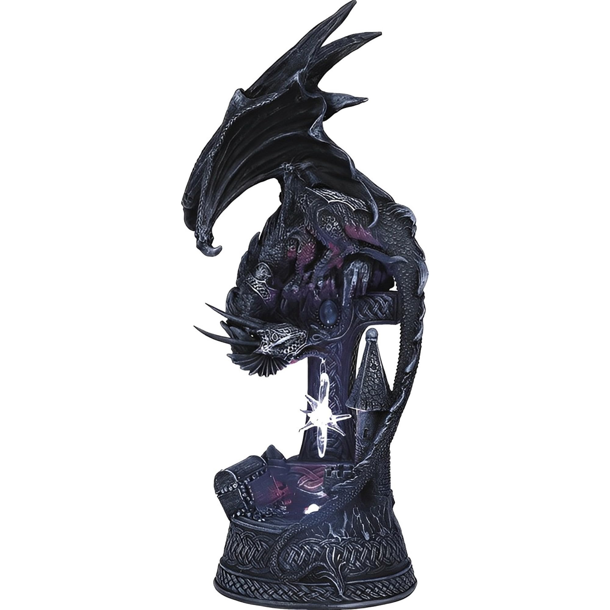 Figurine de dragon noir à LED pour illuminer votre salon moderne