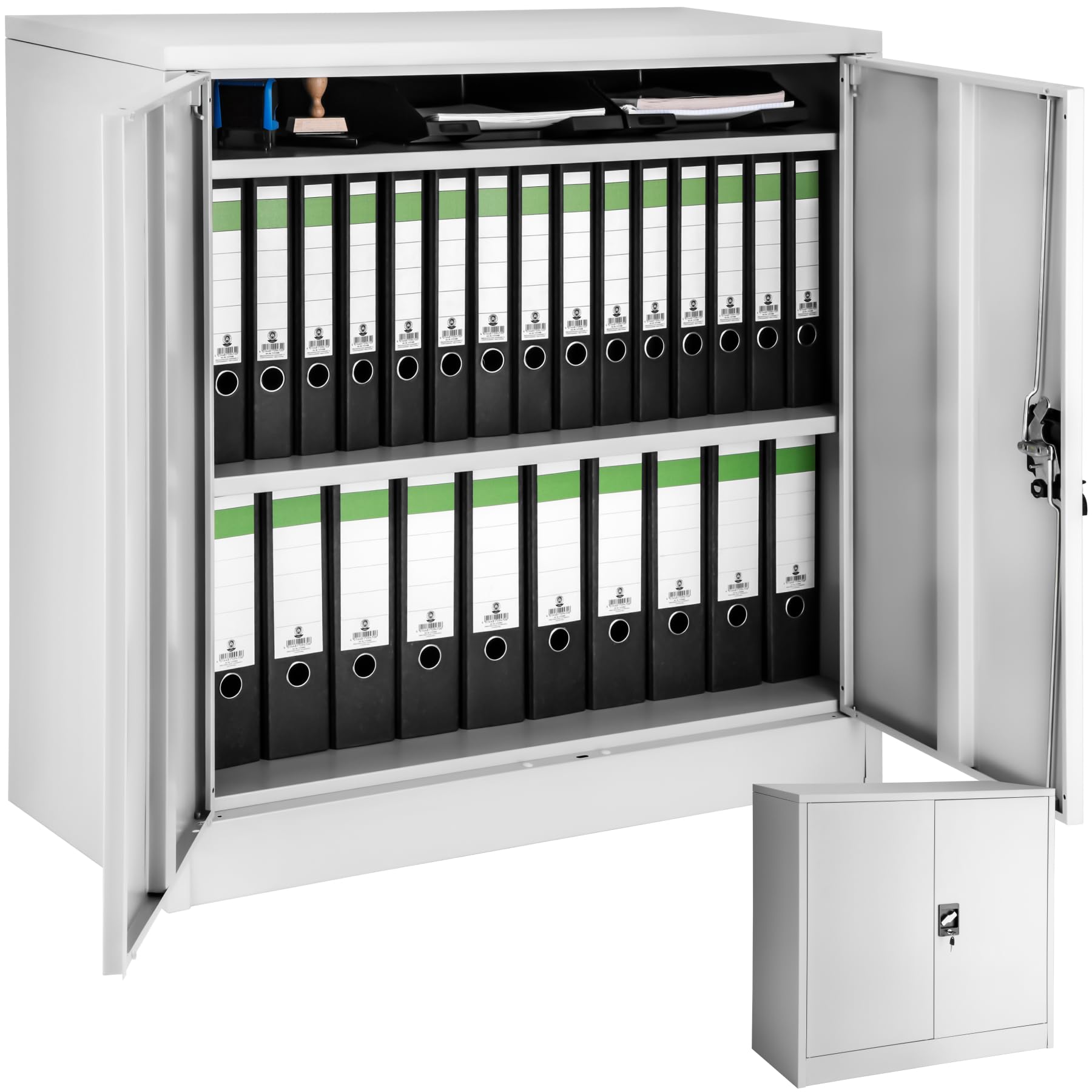 tectake 800412 Armoire de Bureau Metallique Verrouillable avec Étagères - diverses Tailles au Choix (90x40x90 cm | No. 402486)