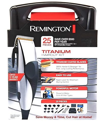 Remington Kit de 25 piezas de cortaúñas con cuchillas recubiertas de titanio