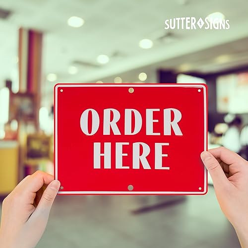 Miniatura 9 de Order Here Pick Up Here - Juego de calcomanías de letrero  Barra de café, camión de comida, heladería, exhibición de tienda y letreros de