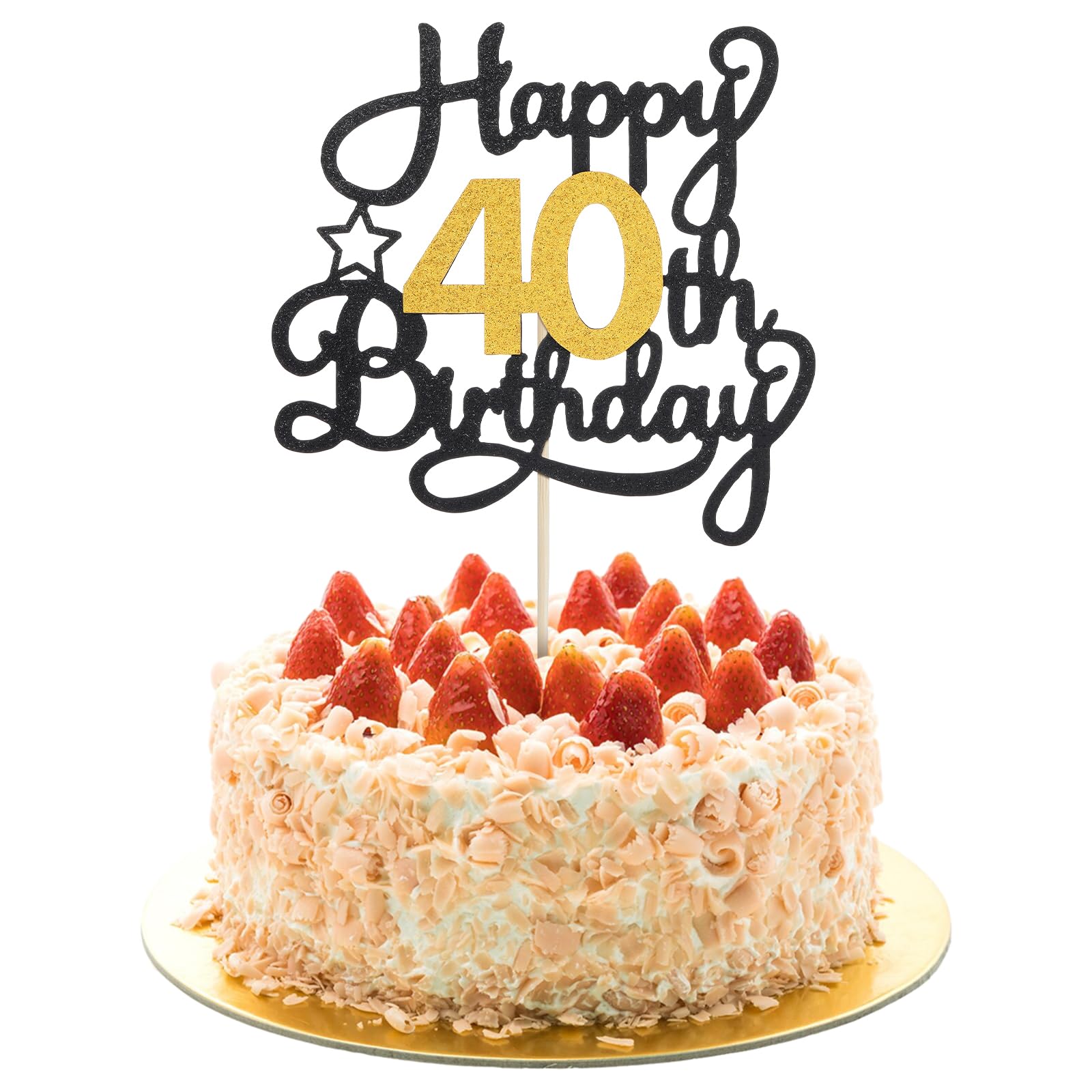 Muiltvoe 1PCS 60th Birthday Cake Topper, 60th Happy Birthday Decorations for Men Women Anniversary Party Cake Decorations Supplies