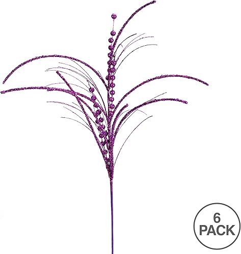 Miniatura 6 de Vickerman Espray artificial de Navidad de 29 pulgadas con purpurina turquesa. Incluye 6 aerosoles por paquete.