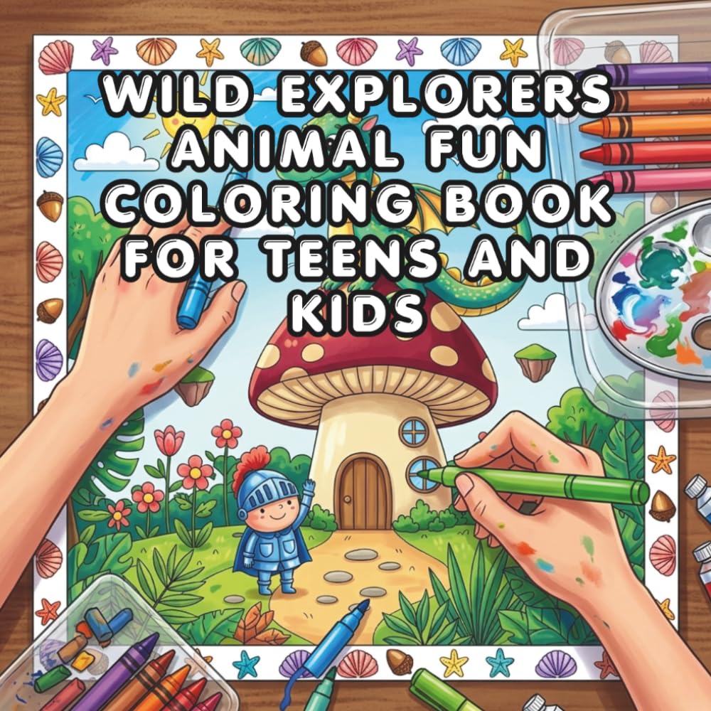 Wild Explorers Animal Fun Coloring Book for Teens and Kids: An Easy-to-Color Adventure for Boys and Girls Featuring Nature