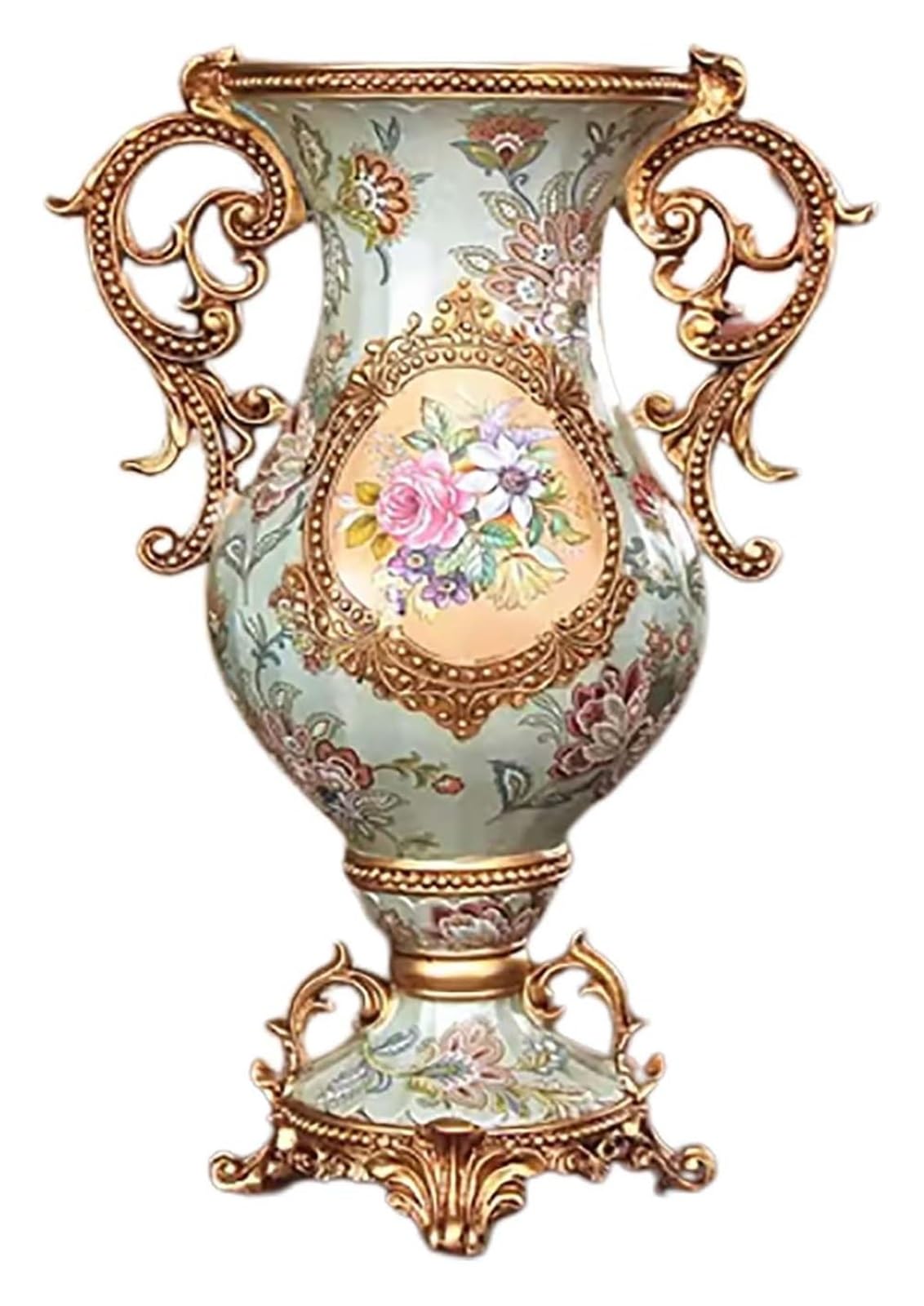 SnamicE Vase Tabletop Plants Handmade Solid Resin Vase 49cm Tall Flower Arrangement Decorative Vase for Floor Table Living Shelf Farmhouse,
