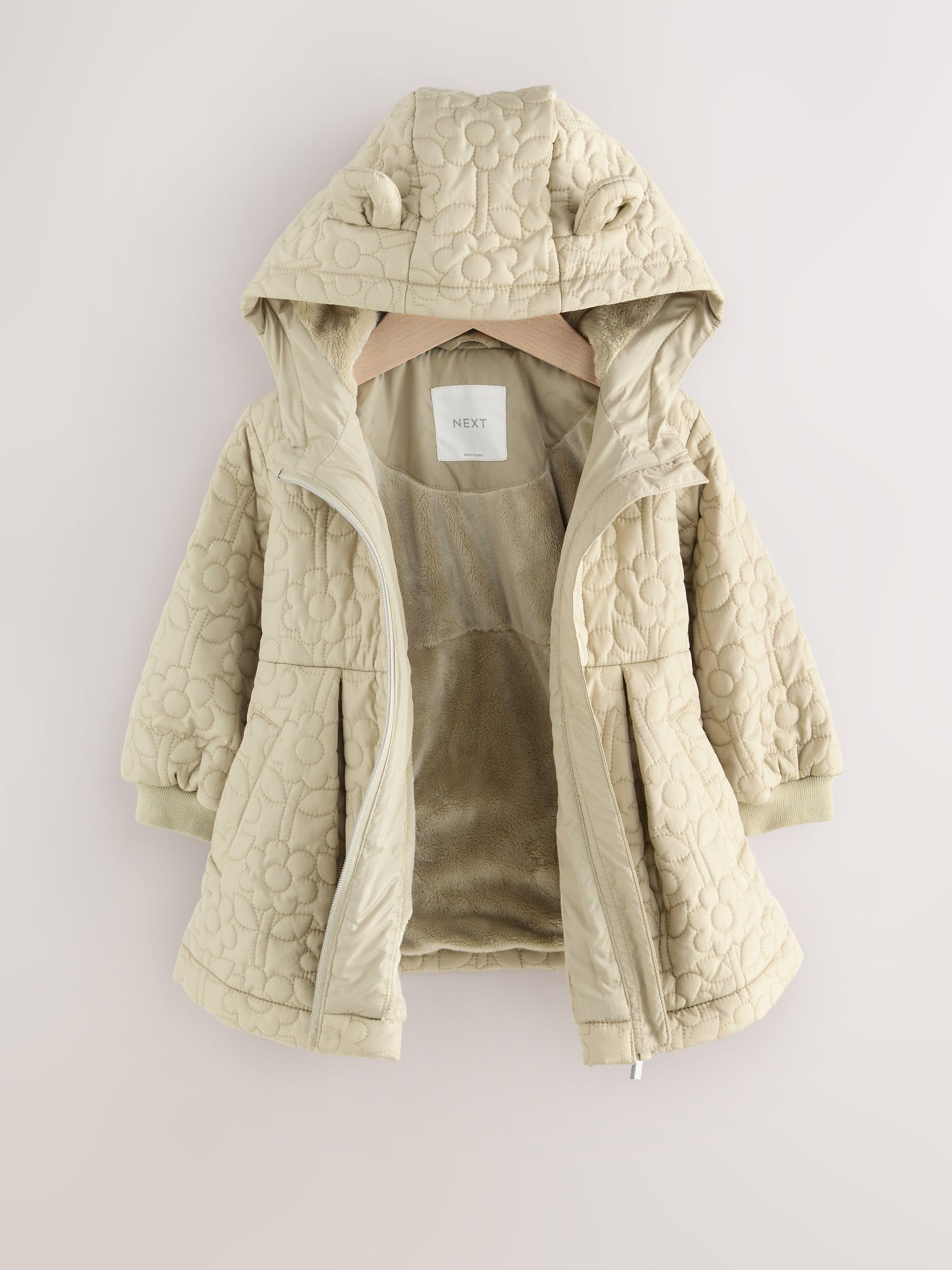 NEXT Ragazza Cappotto impermeabile trapuntato con fondo svasato | Bambino, Standard, Zipper, Lavabile in lavatrice