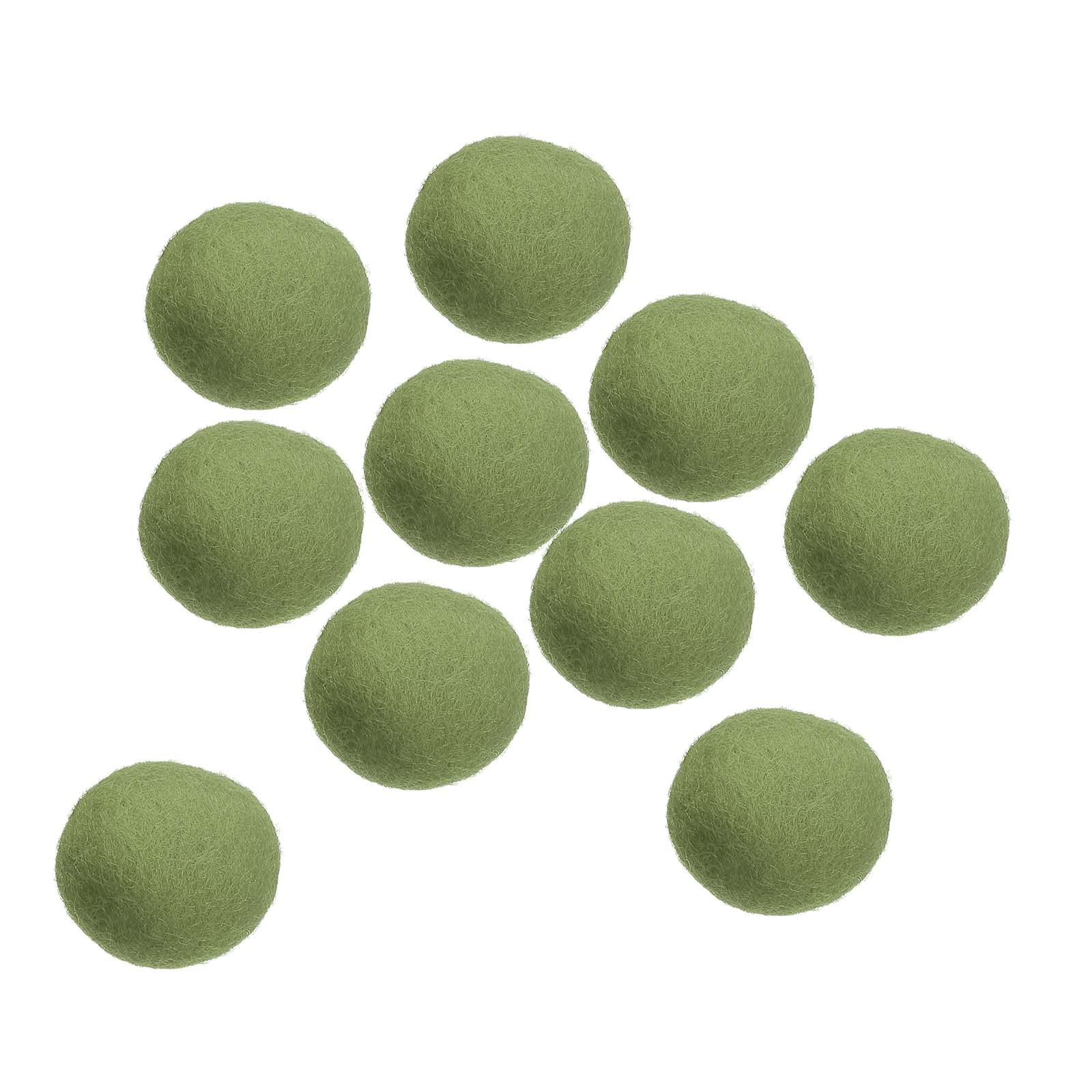 PATIKILWool Felt Balls Beads Wool Felting Woolen Fabric 3cm 30mm Dark Green for Home Crafts Handcrafts Project DIY Pack of 10