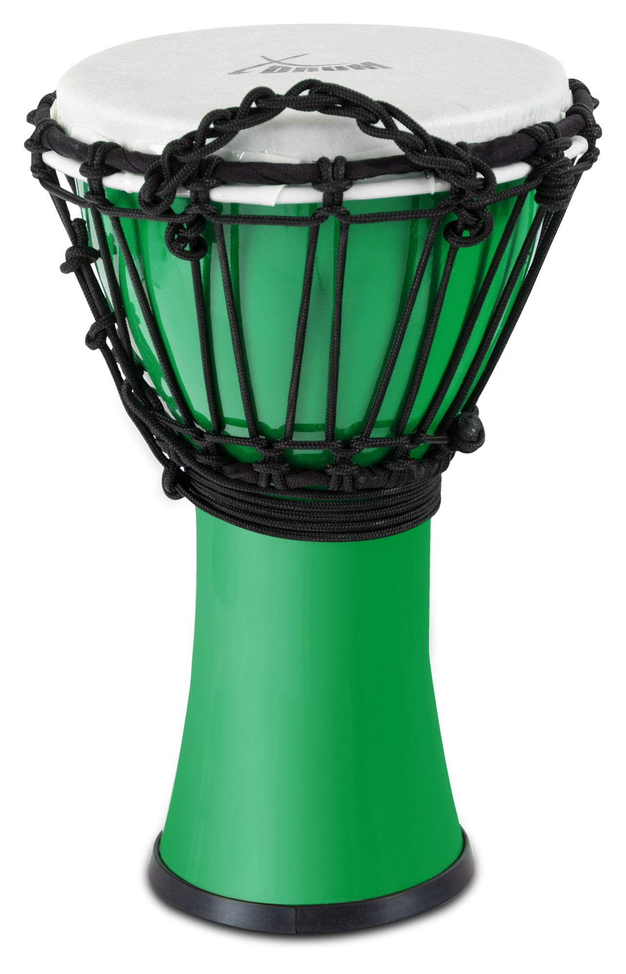 XDrum Primero Junior 31cm Djembe aus PVC - Korpus aus Kunststoff mit traditionellem Stimmsystem - Kompakt und leicht, somit ideal für Kinder und Einsteiger - grün