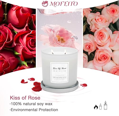 Miniatura 4 de Vela con soporte, tarros de vela, velas perfumadas 100% cera de soja para decoración del hogar, hasta 80 horas de tiempo de combustión, velas de