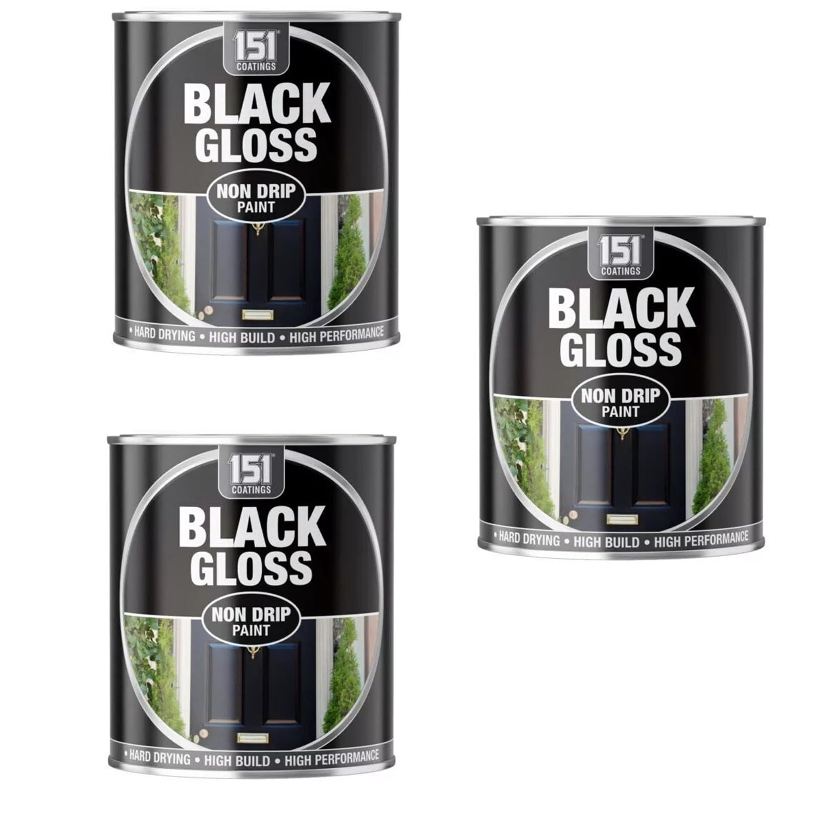 SDMAX Black Gloss Non-Drip Paint, Hard Drying, Durable Finish, Long Lasting, Non-Cracking, Easy To Use, Ideal Use On Metal, Wood, Concrete, Blackboards., 300ml (3PCS)