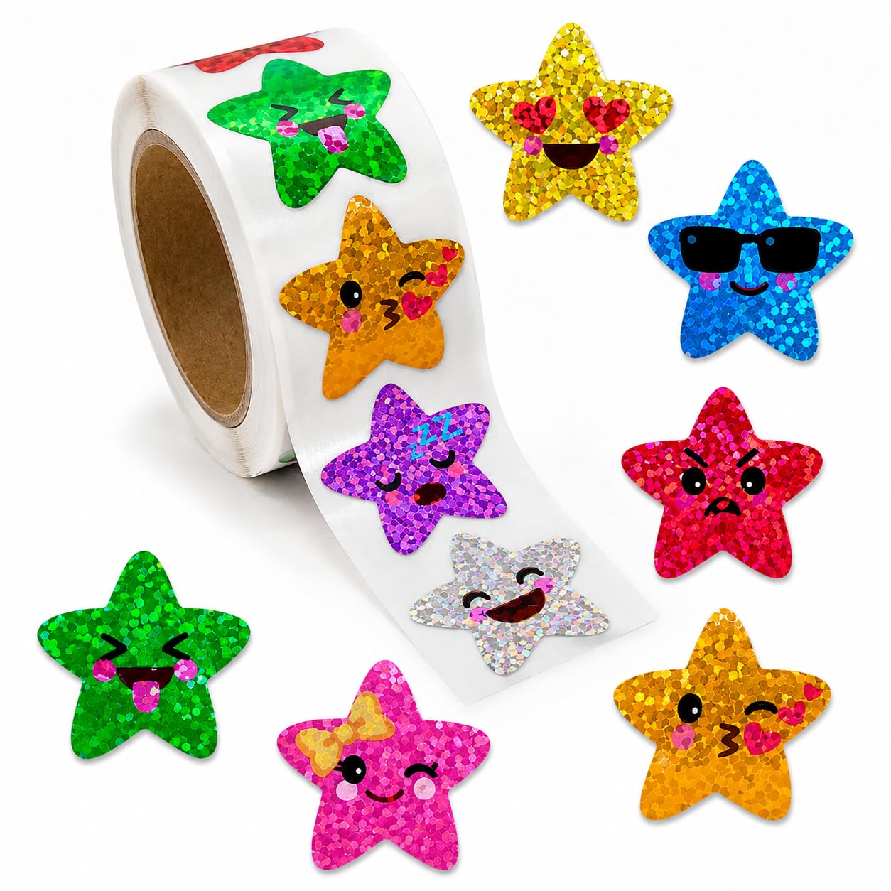 500pcs Shiny Smile Star Stickers for Teachers Reward Supplies Crafts,1 Inch