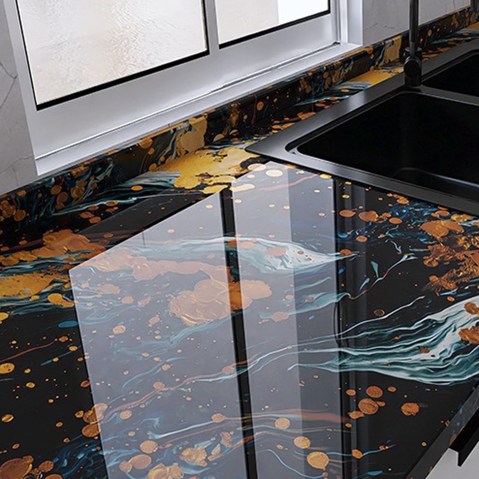 Foelanne Style 4 Back Self Adhesive Wallpaper, Pet Marble Contact Paper 60Cmx5-30M(,60Cm*10M)
