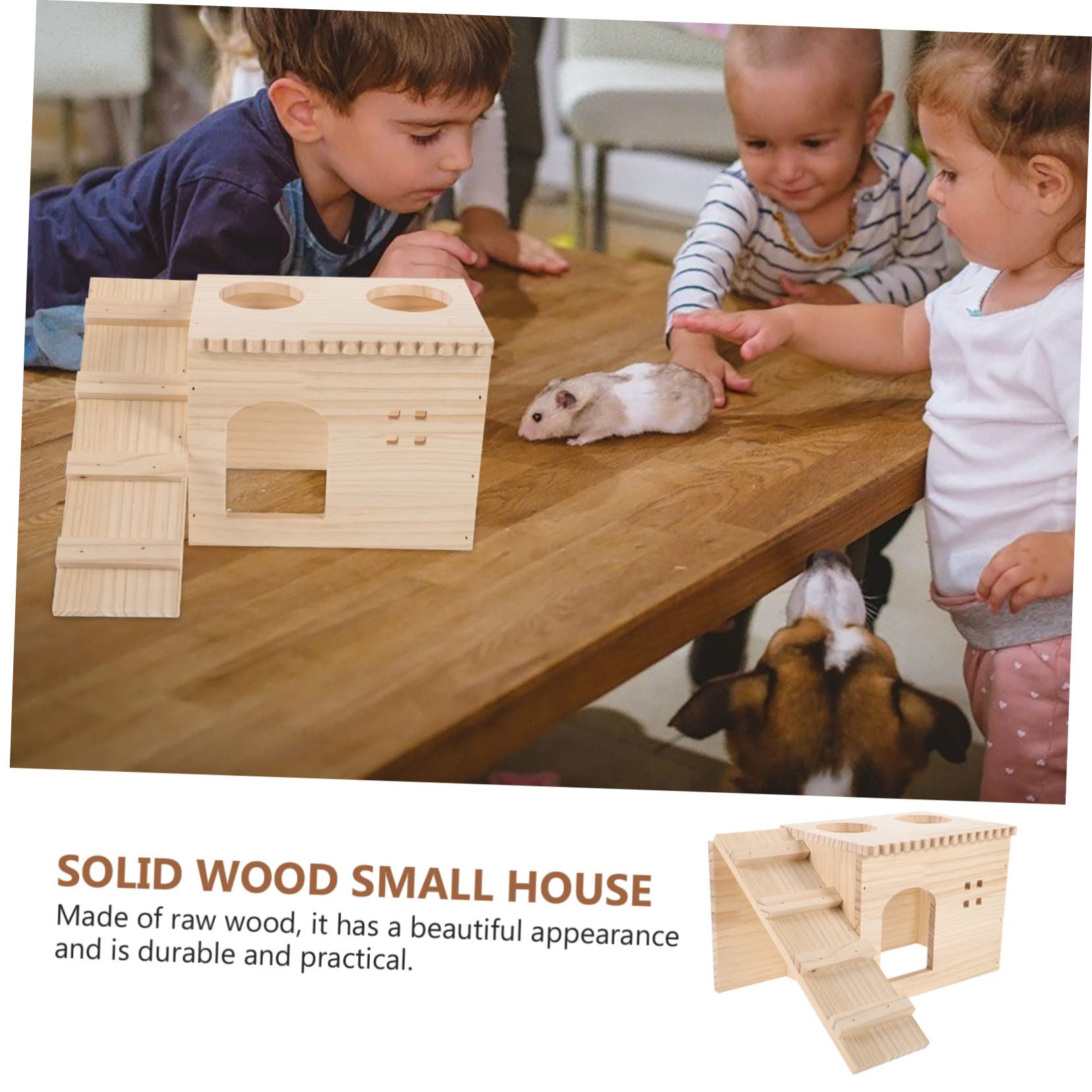 INOOMP Hamsterhaus Aus Holz Kleines Versteck Für Hamster Schlafhaus Für Haustiere Haustierbedarf Versteckspielzeug Für Hamsterkäfige Hamsterversteck Aus Holz Hamsterspielzeug