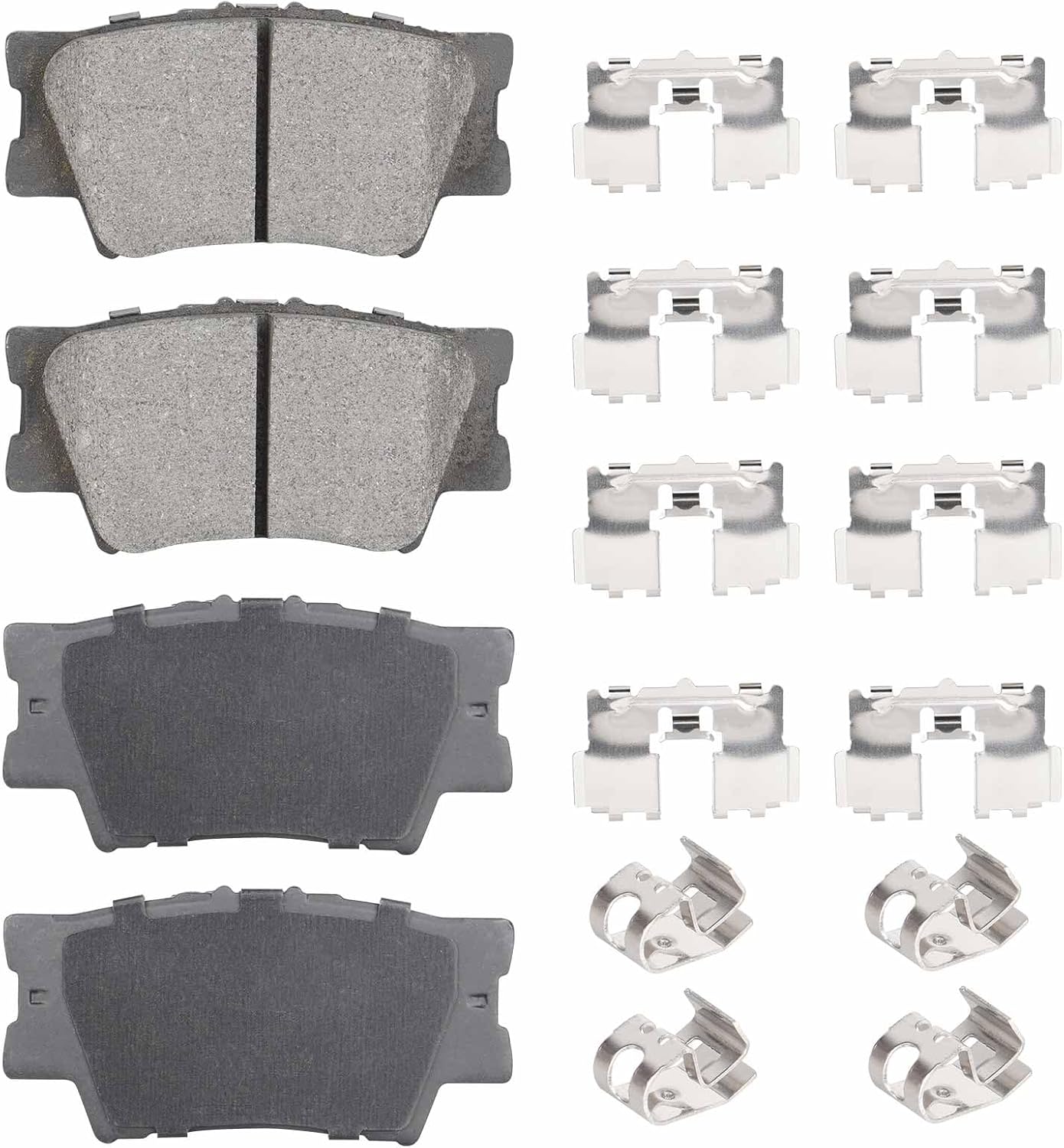 ILONPA Rear Ceramic Disc Brake Pads Set for Toyota Camry 2007-2023, Avalon 2008-2018, RAV4 2006-2018, for Lexus ES350 2007-2018, ES300h 2013-2018, HS250h 2010-2012, 4PCS(With Hardware)