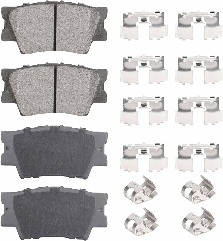Pastilhas de Freio Traseiras a Disco em Cerâmica ILONPA para Toyota Camry, Avalon, RAV4 e Lexus – 4 unidades com ferragens