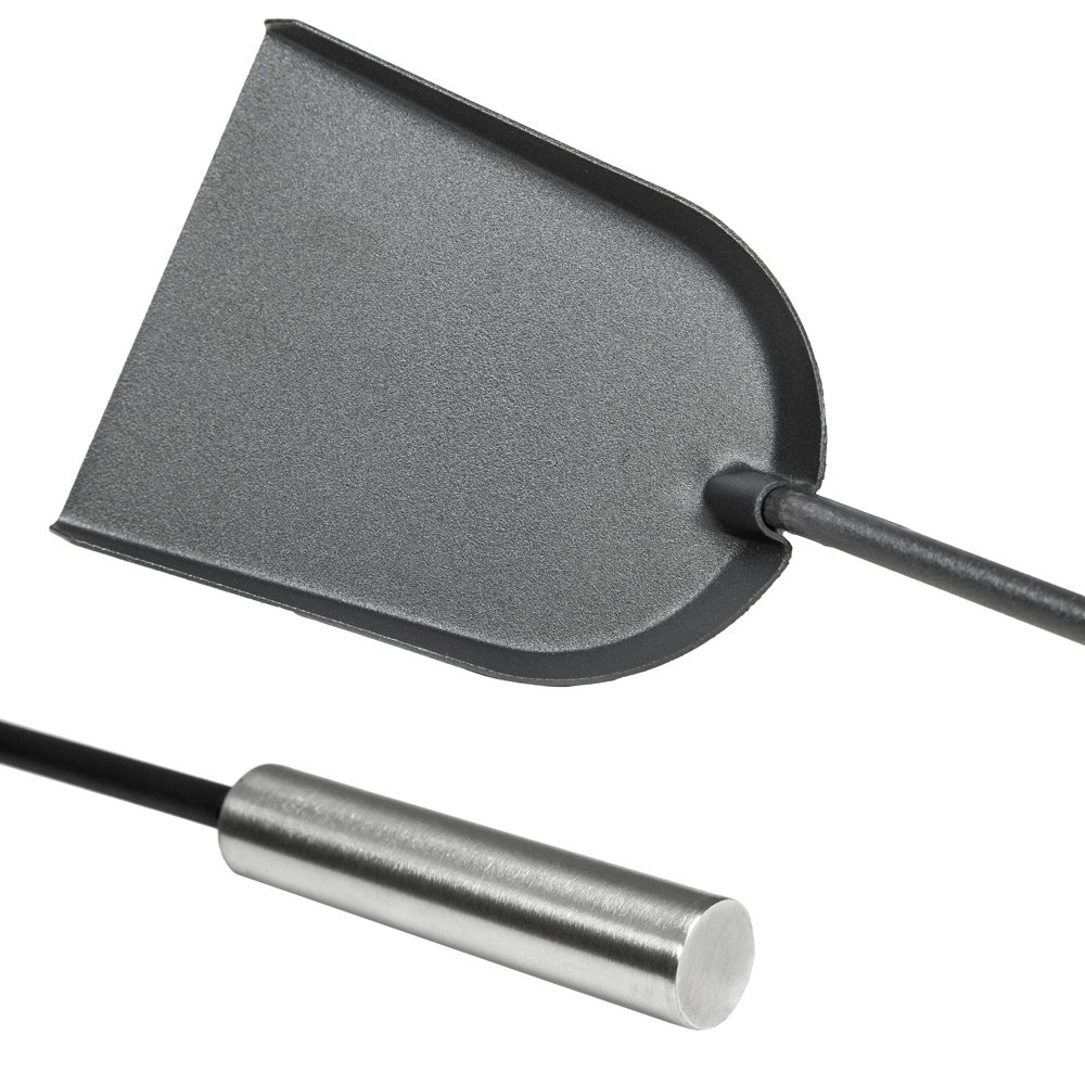 tectake® Attrezzi camino, Accessori casa e caminetto, Set 5 pz porta attrezzi, Paletta, Scopetta, Pinza, Trespolo, Attizzatoio, Impugnatura acciaio, Ideale Camino a legna, Stufa - Grigio
