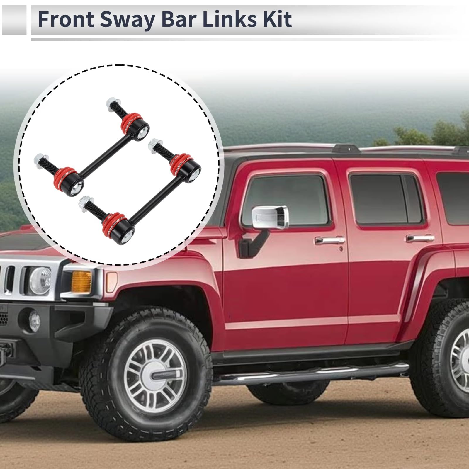 Bieletas de Barra estabilizadora Delantera (2 Piezas) Kit de bieletas de Barra estabilizadora Delantera OEM K750185 Compatible con Hummer H3 2006 2007 2008 2009 2010