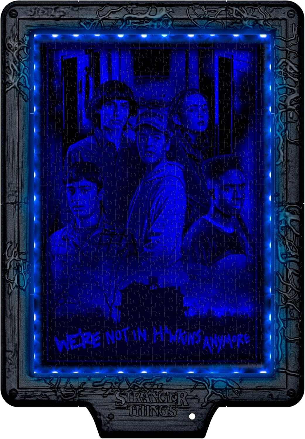 Clementoni - Puzzle Stranger Things - The DEMOGORGON'S Hunt, con luz LED: Rompecabezas de 520 Piezas, Escena Que Cambia de Color con Eleven contra Demogorgon
