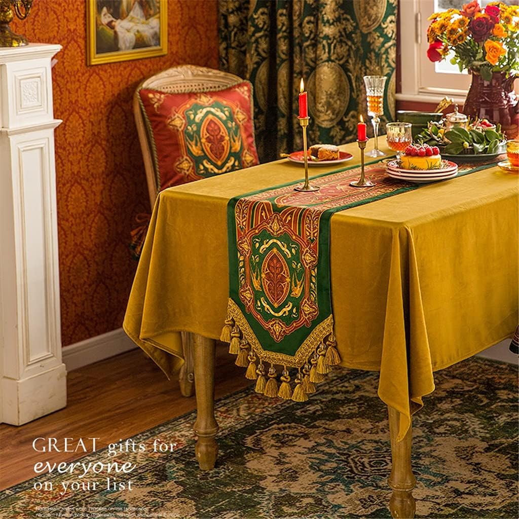 JSEIAJB Holiday Table Runner Bed Flag Red European TV Cabinet Dining Table Side Cabinet Long Decorative Cloth(D,30x220cm)