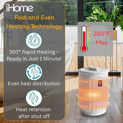 Miniatura 4 de iHome Calentador de toallas de lujo de 20 litros, calentadores de toallas grandes para baño, con soporte interior de almohadilla de fragancia, ideal