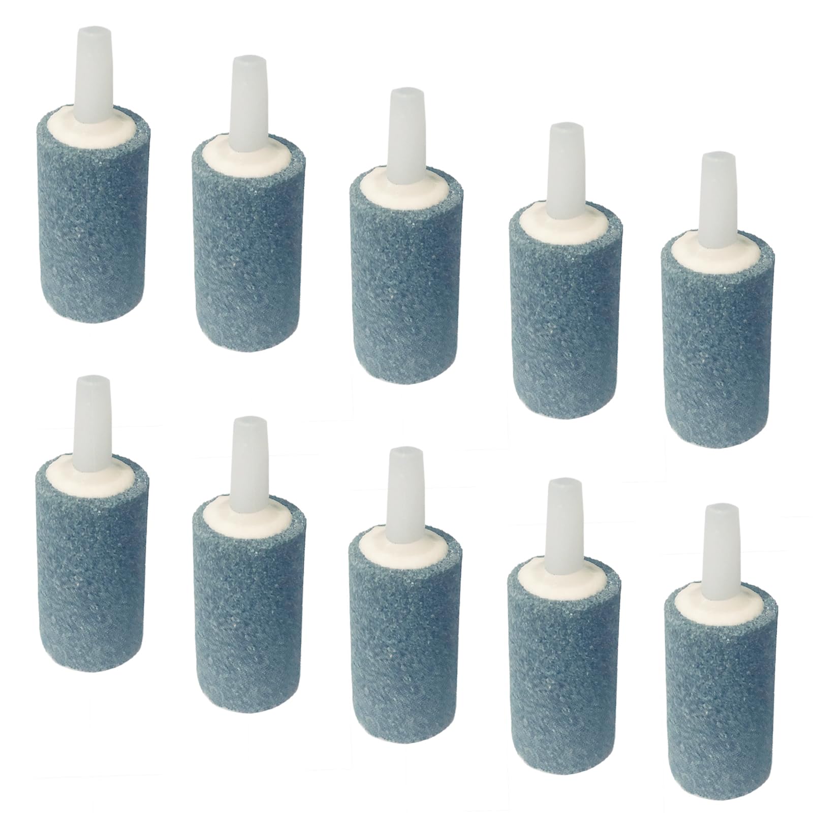 10 Pack Aquarium Air Stones - Air Pump Accessories of 1 Inch Cylinder Fish Tank Air Stone Aerator Bubble Diffuser for Nano Air Pumps Fish Tanks and
