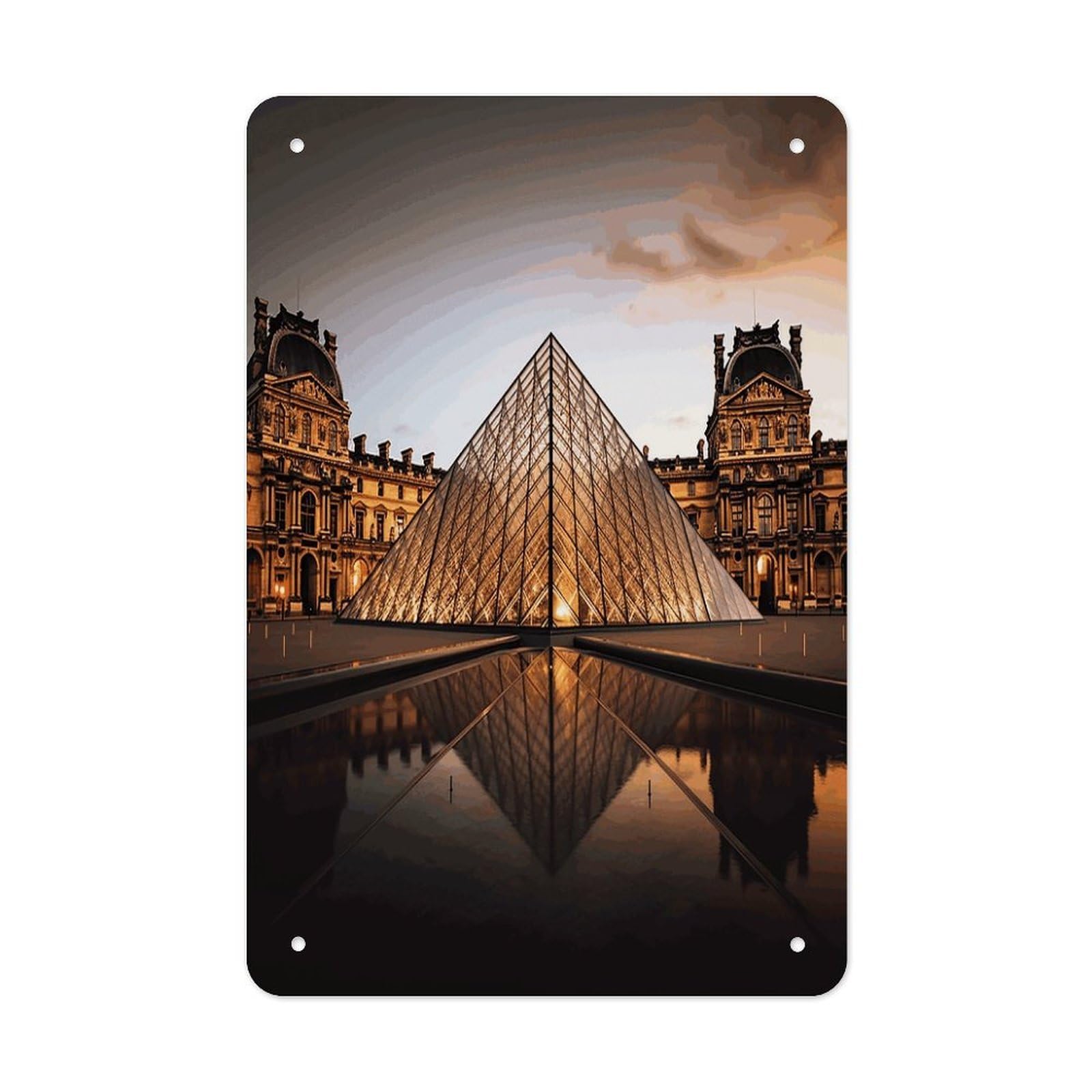 VstaDank Louvre Museum in Paris Metal Tin Signs Personalized Wall Art Prints Decoration Art Poster Funny Vintage Tin Sign Iron Sheet Painting Metal Signboard Decor Painting for Wall Decor