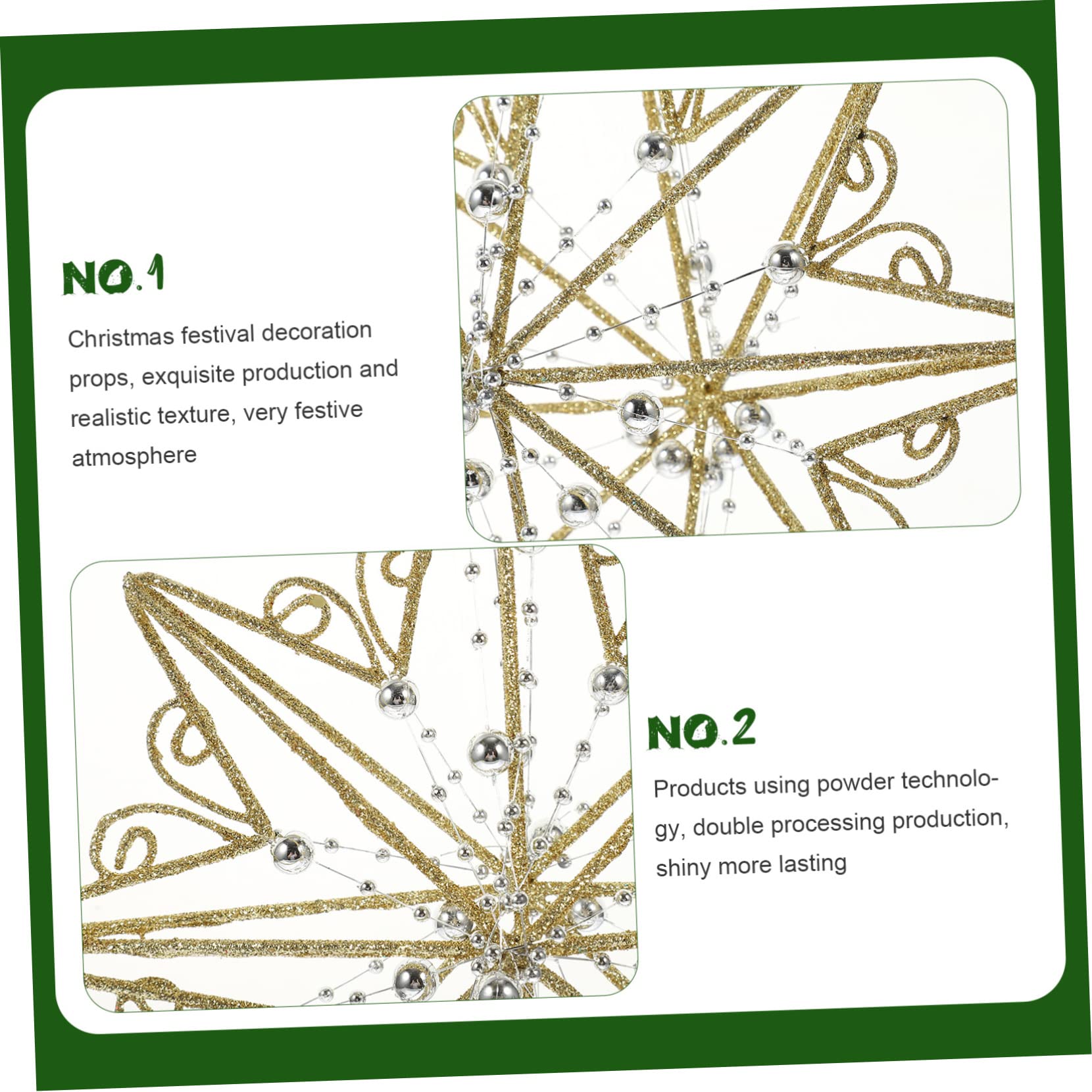 Zerodeko 2 Pièces Étoile De L'anis Ornement Étoile De La des Arbres Décor De La des Étoiles Topper De Sapin De Noël Étoile Scintillante Ornement d'arbre De Noël Le Fer