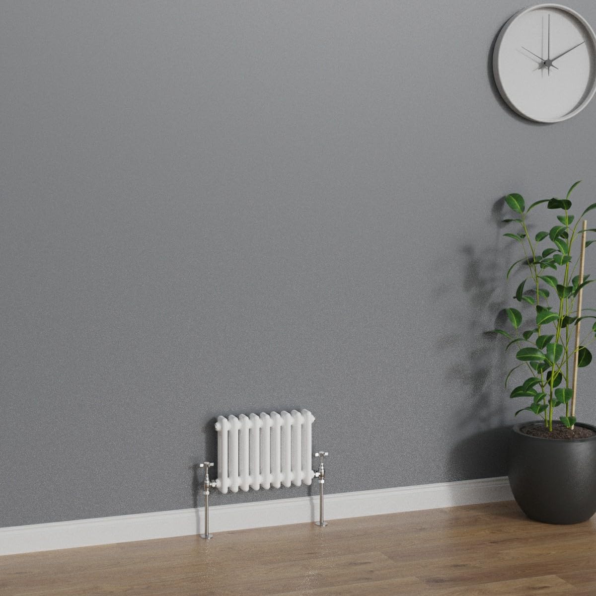 WarmeHaus Traditional Radiator White Horizontal Double Column Cast Iron Radiators 300x425mm