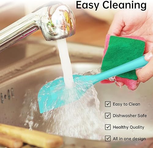 Miniatura 6 de Barsone Juego de espátulas de silicona de 5 piezas, resistentes al calor, 446 F, grado alimenticio, sin BPA, antiadherentes, aptas para