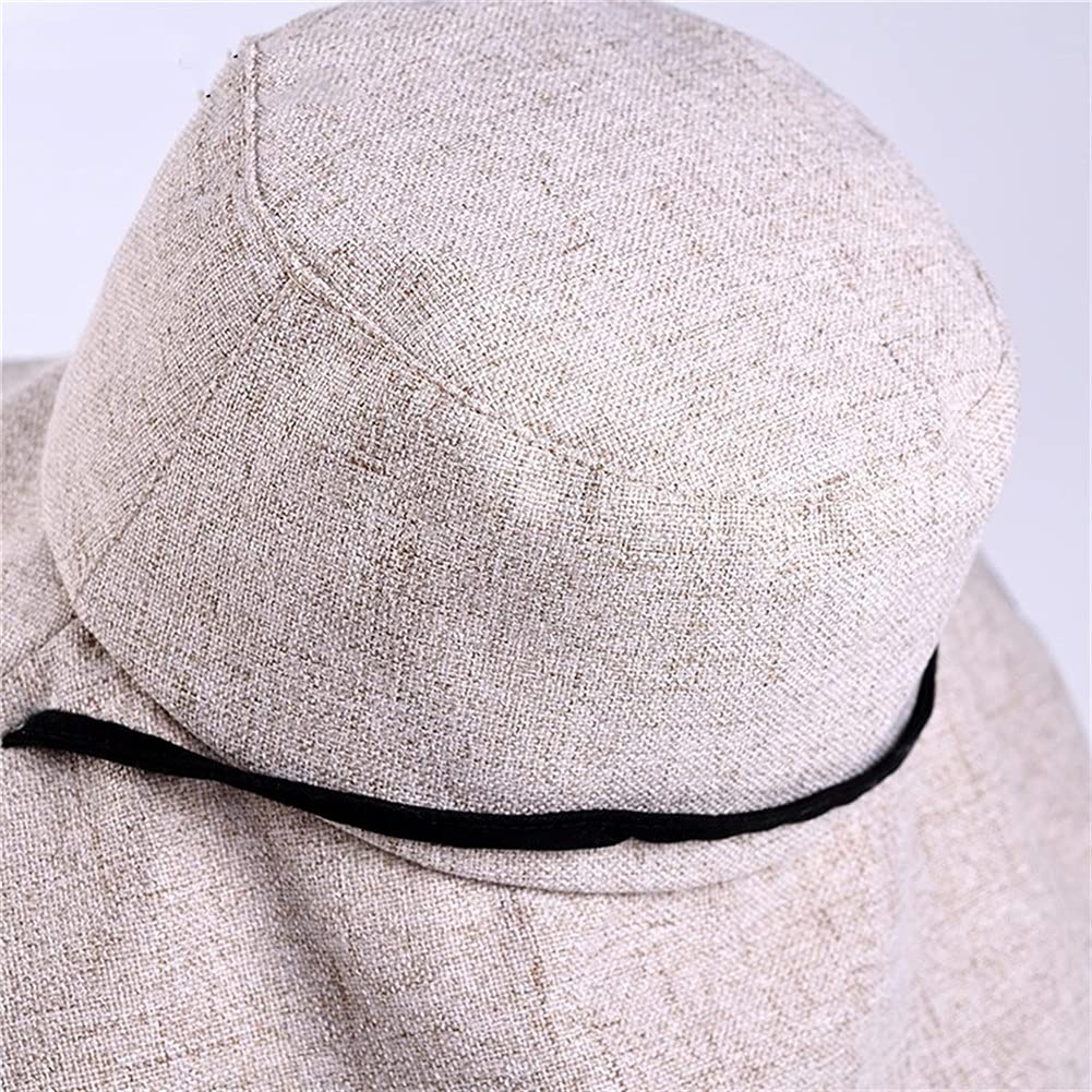 Sombrero de Playa de Verano para Mujer Sombrero de Sol de algodón para Mujer con Gorra de Sol de ala Plegable Ancha (Color : B, Tamaño : Mcode) (A Mcode)