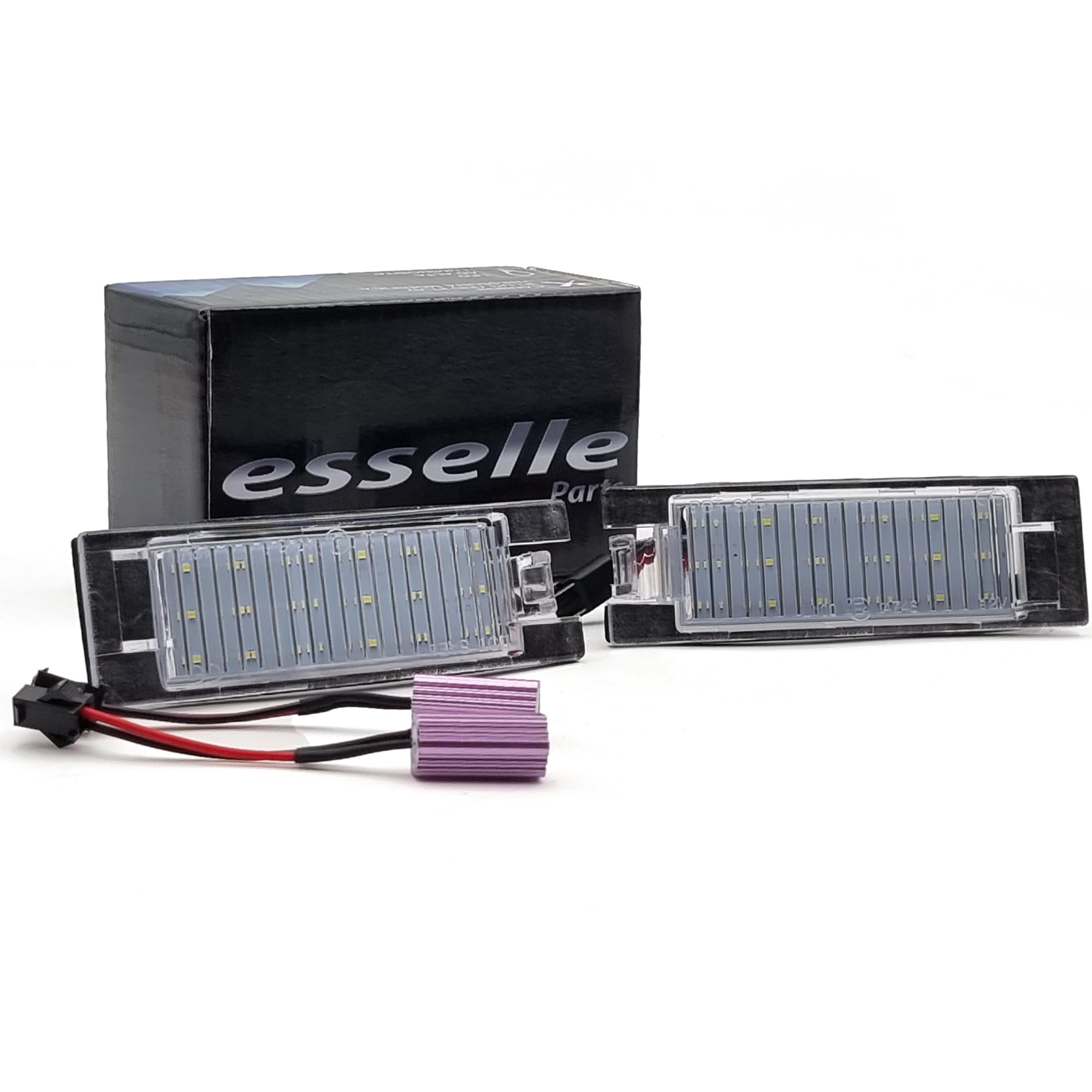 Placchette Luci Targa LED Compatibili con Fiat 500L, Tipo, Jeep Renegade 18 SMD CANBUS 6000K Bianco Ghiaccio Plug & Play Nessun Errore