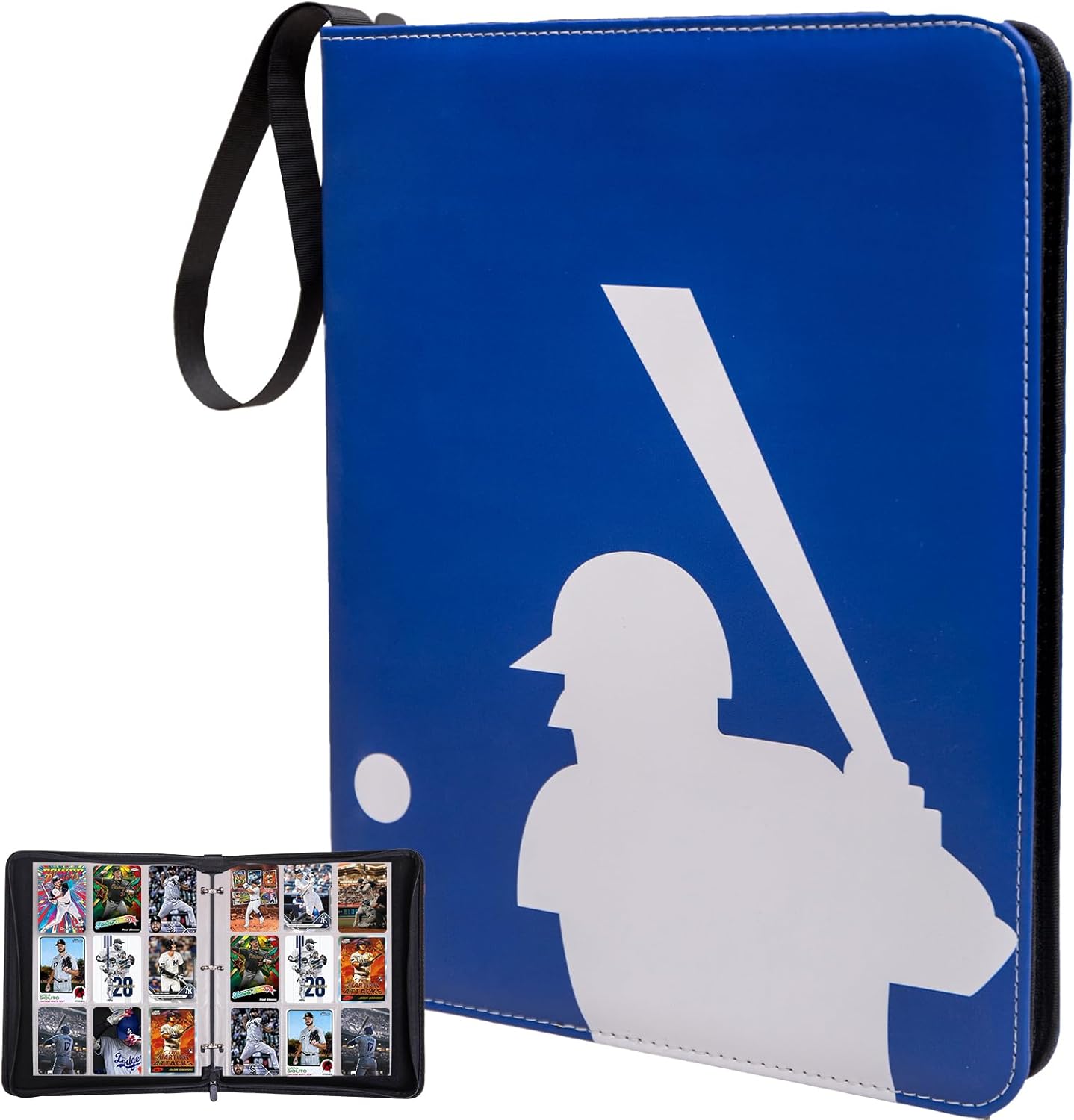 Baseball Card Binder, Sports Trading Card Binder 990 Pockets Card Holder Album with 55 Removable Sleeves, Double Sided Pocket Zipper Card Binder for MTC, TCG, Game Cards, Sports Cards