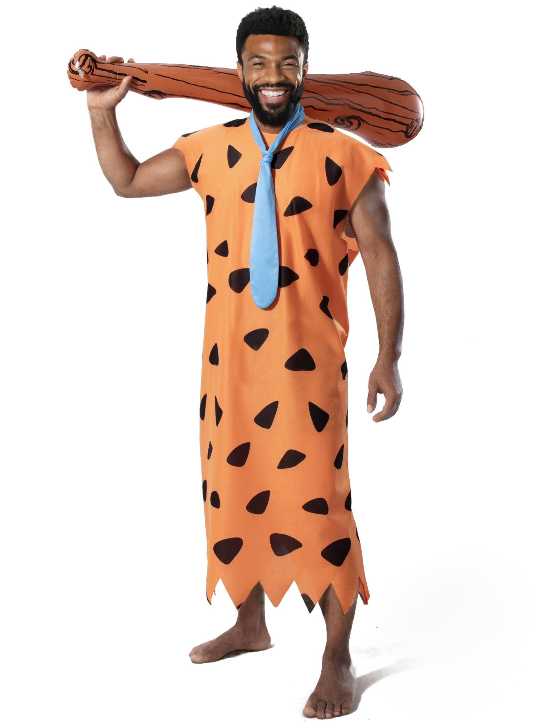 Mens Caveman Costume with Caveman Tunic Tie and Cave Bat Funny Family Matching Halloween Party Costume