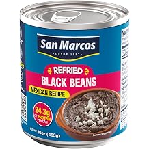 San M. Refried Black Beans, 16 Ounce